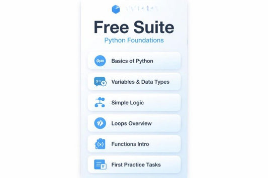 Free Suite Python Foundations course outline on a white background