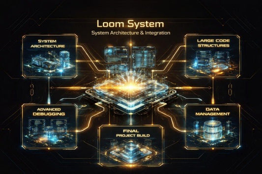 Diagram of a Loom System with system architecture and integration components on a dark background.