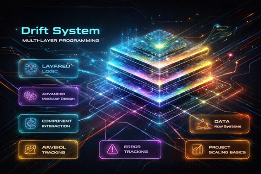 Diagram of a 'Drift System' with multi-layer programming features on a dark background.