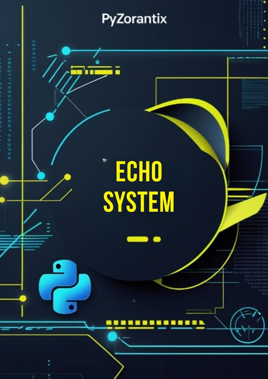 Promotional graphic for PyZorantix Echo System with Python logo on a dark background
