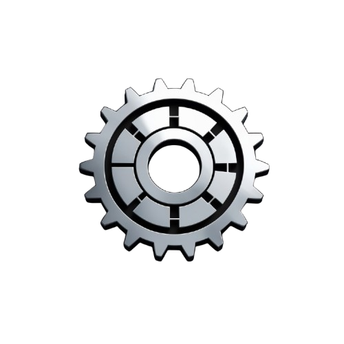 Gear icon on a white background