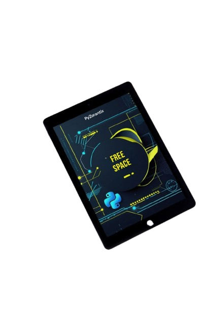 Tablet with a futuristic interface on a white background